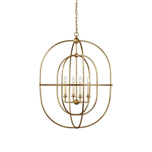 Visual Comfort & Co. Signature Desmond 22W 4-Light Candelabra E-12 Pendant Light in Gild