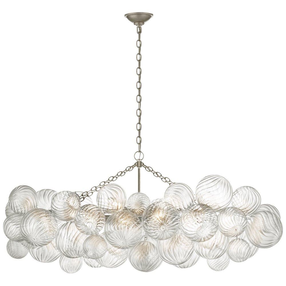 Visual Comfort & Co. Signature Talia 21-3/4 x 51 in. 6.5W 1-Tier 8-Light LED Transitional Chandelier in Burnished Silver Leaf