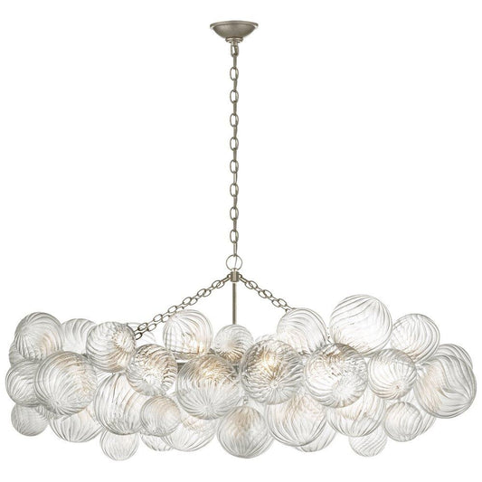 Visual Comfort & Co. Signature Talia 21-3/4 x 51 in. 6.5W 1-Tier 8-Light LED Transitional Chandelier in Burnished Silver Leaf