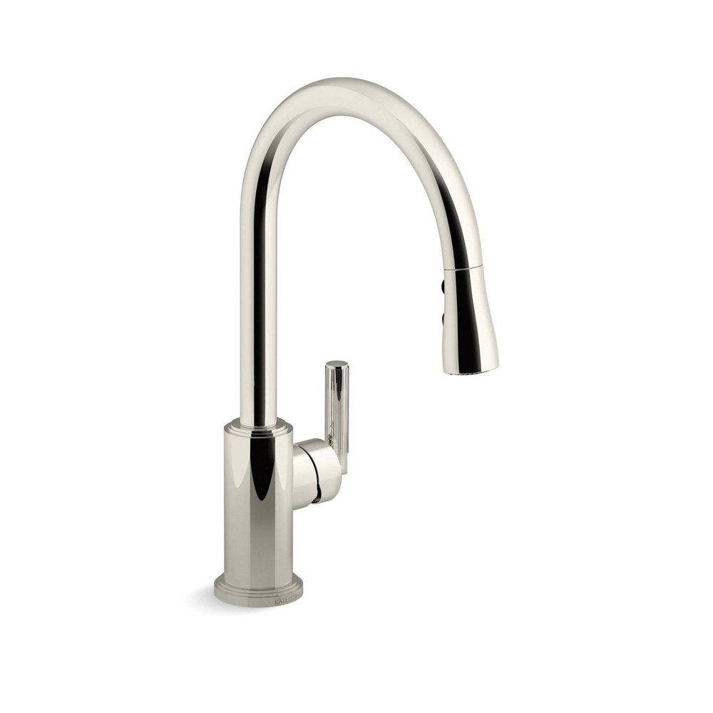 Kallista Vir Stil® Single Handle Pull Down Kitchen Faucet in Brushed Nickel