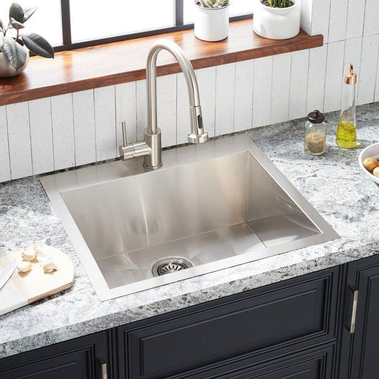 Signature Hardware Sitka 25 in. Undermount Stainless Steel Single Bowl Kitchen Sink