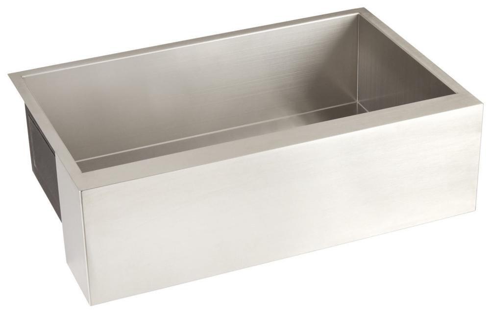 Signature Hardware Sitka 33 in. Farmhouse Stainless Steel Single Bowl Kitchen Sink