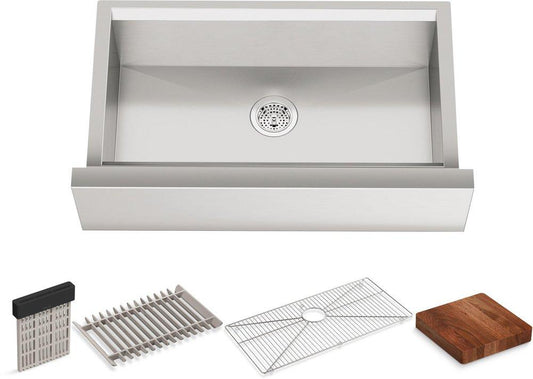 KOHLER Tempered™ 36 in. Undermount Stainless Steel Single Bowl Workstation Kitchen Sink