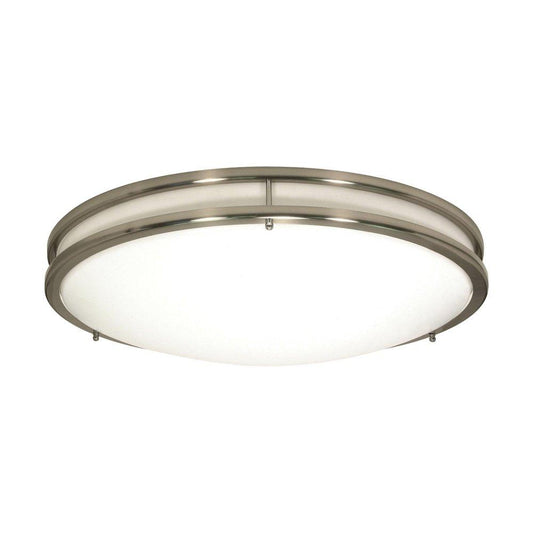 NUVO Glamour 3-3/4 x 17 in. 25W 1-Light LED Flush Mount Ceiling Fixture in Brushed Nickel