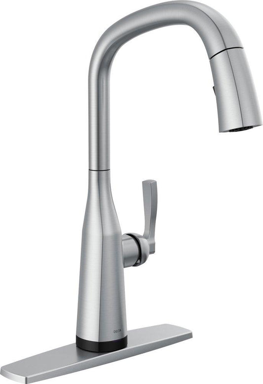 Delta Faucet Stryke Single Handle Pull Down Kitchen Faucet in Arctic Stainless