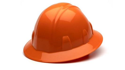 Type 1 Class E, Size 6.5-8, Full Brim Hard Hat, Orange