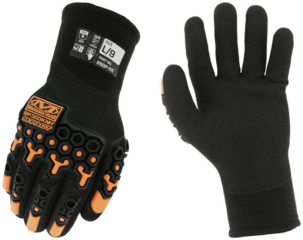 Mechanix Wear SpeedKnit™ Size L Acrylic and Rubber Lining Reusable Impact Resistant Gloves in Black
