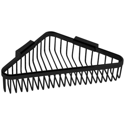 6-33/50 in. Corner Shower Basket in Matte Black