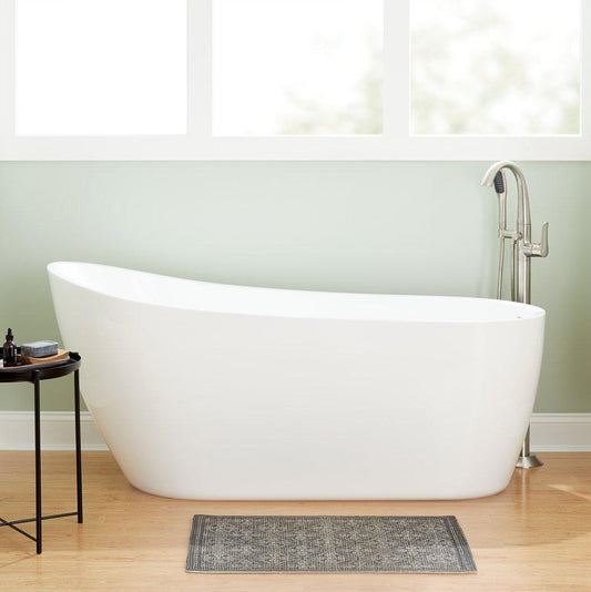 Signature Hardware Sheba 66 x 32 in. Freestanding Bathtub with Center Drain in White
