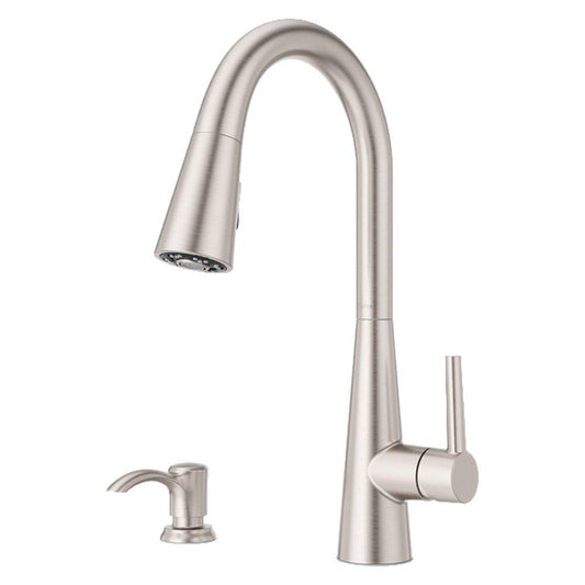 Pfister Barulli™ Single Handle Pull Down Kitchen Faucet in Brushed Gold