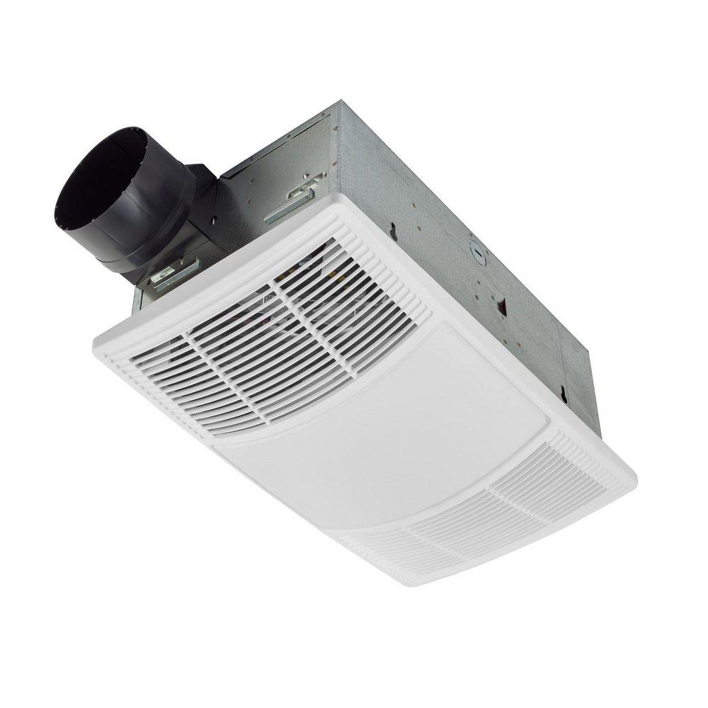 Broan-NuTone PowerHeat™ 80 CFM Ceiling Mount Bathroom Exhaust Fan with Light & Heater in White - 1.5 Sones