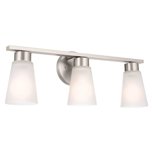 Kichler Lighting Stamos 60W 3-Light Medium E-26 Vanity Fixture in Brushed Nickel