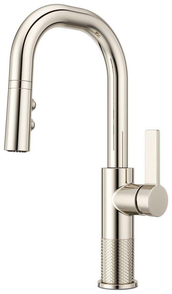 Pfister Montay™ Single Handle Pull Down Bar Faucet in Polished Nickel