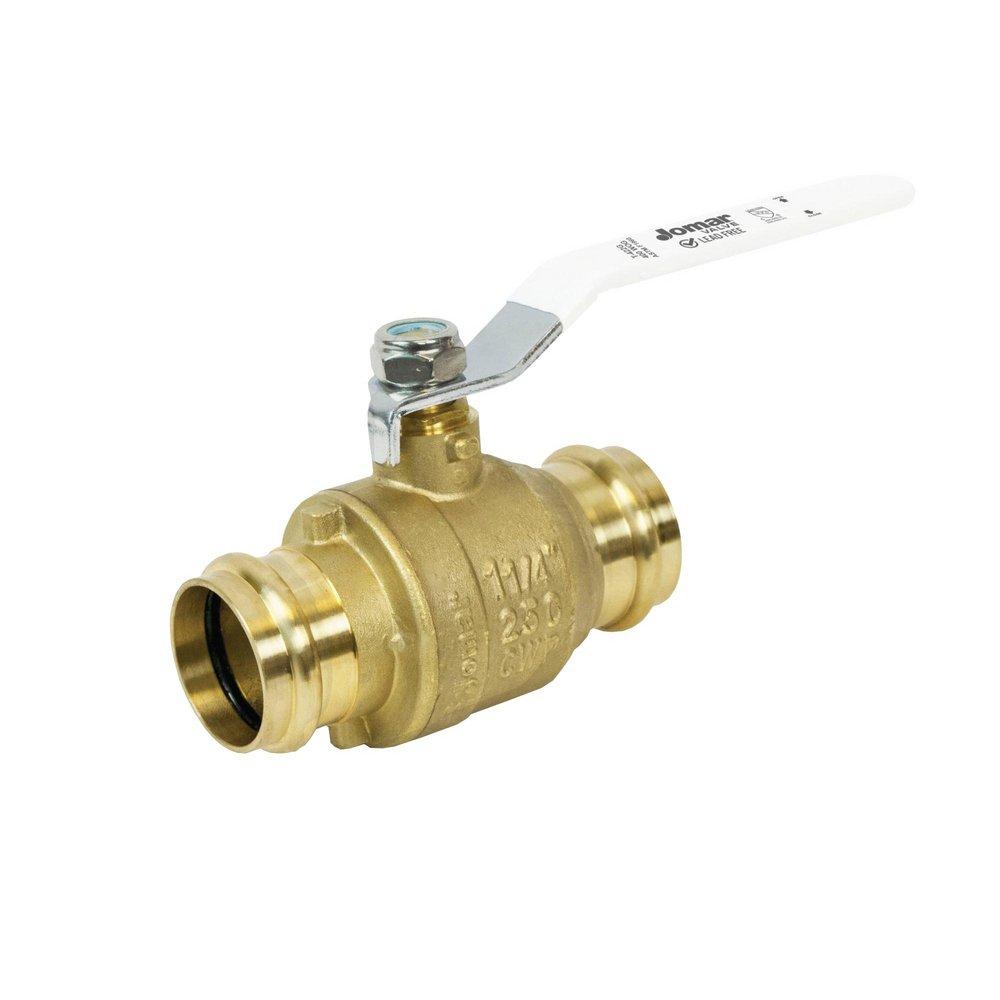 1-1/4 in Brass Full Port Press Ball Valve