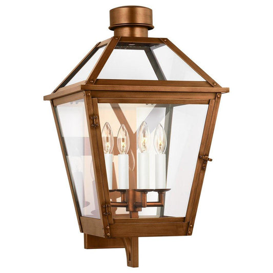 Visual Comfort & Co. Studio Hyannis 60W 4-Light 24-3/4 in. Outdoor Wall Sconce in Natural Copper