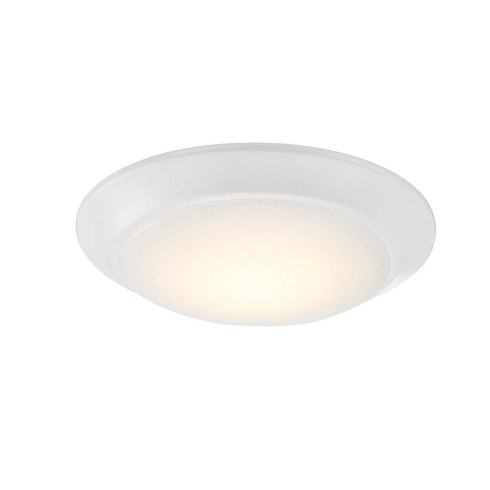 13W 8in. Wide LED Flush Mount Bowl Ceiling Fixture with Shade in White