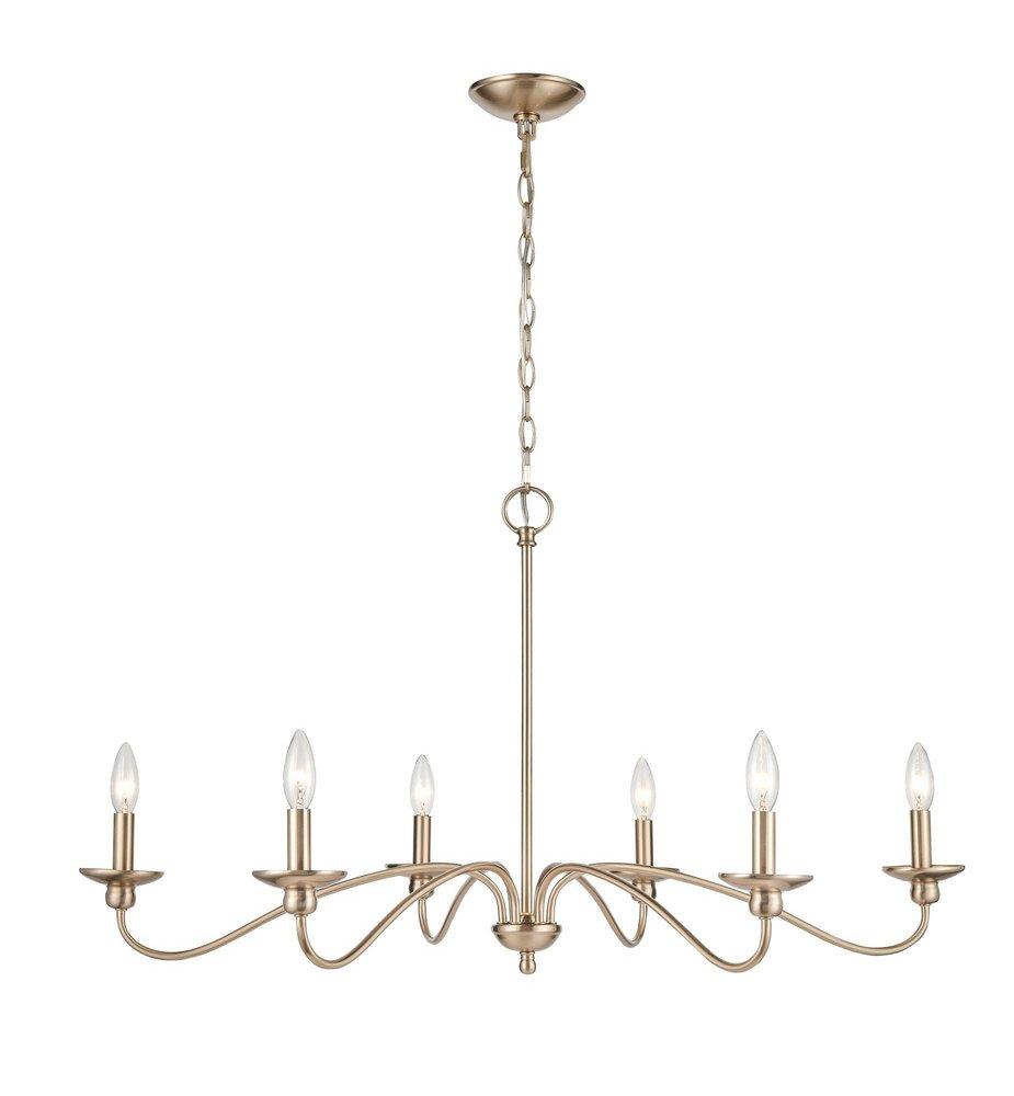 Millennium Lighting Delvona 6-Light Chandelier Ceiling Light in Modern Gold