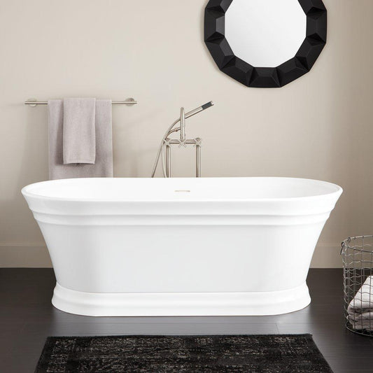 59 in. Freestanding Bathtub in White