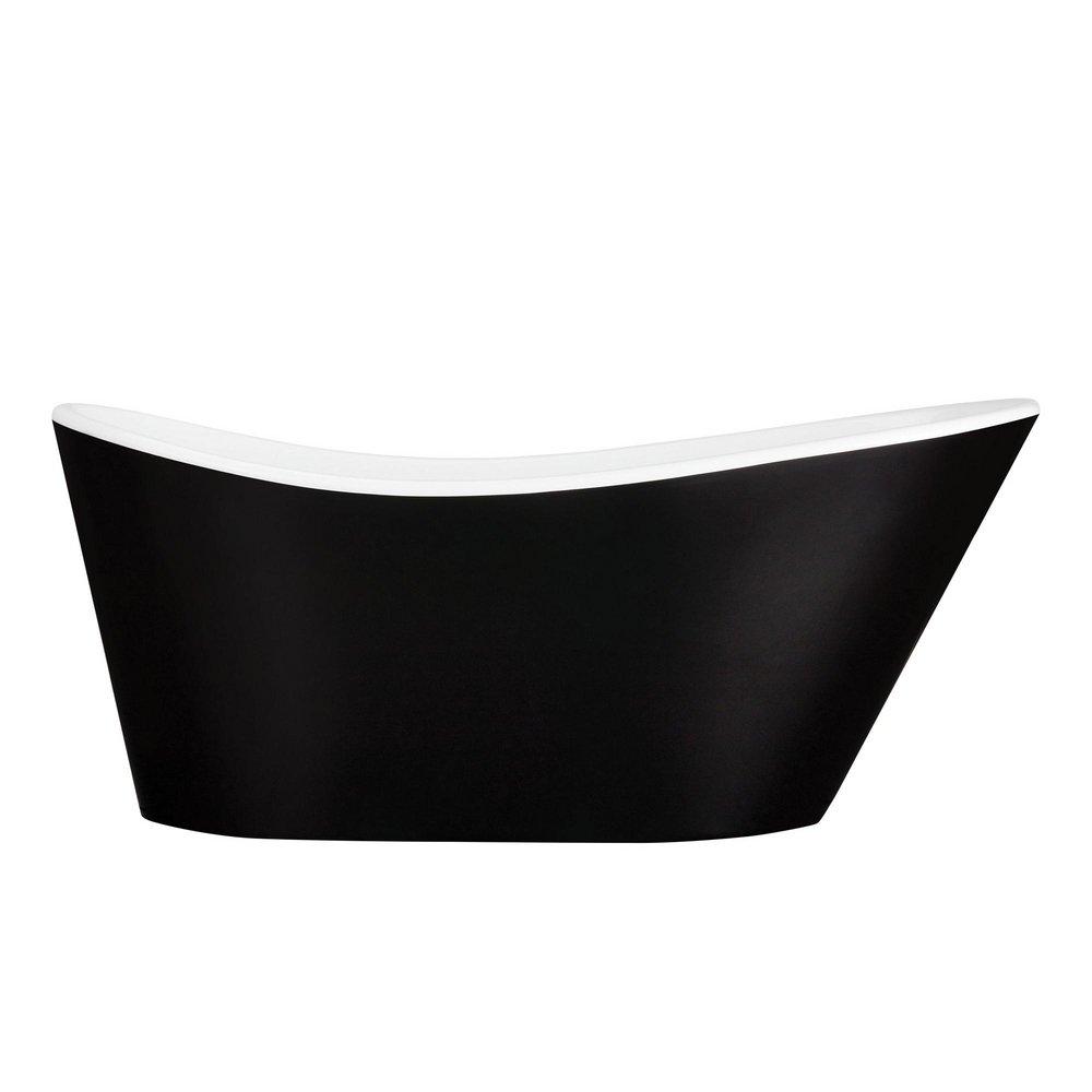 Signature Hardware Saunders 67 in. Freestanding Bathtub with Universal Drain in Black