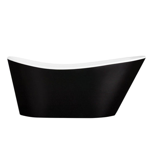 Signature Hardware Saunders 67 in. Freestanding Bathtub with Universal Drain in Black