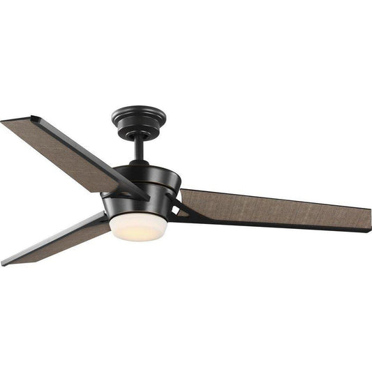 Progress Lighting Kasota 56 in. 3-Blade Indoor/Outdoor LED DC Motor Modern Ceiling Fan in Oil Rubbed Bronze