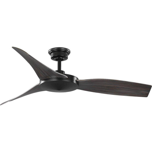 Progress Lighting Spicer 54 in. 3-Blade Indoor or Outdoor Ceiling Fan in Matte Black
