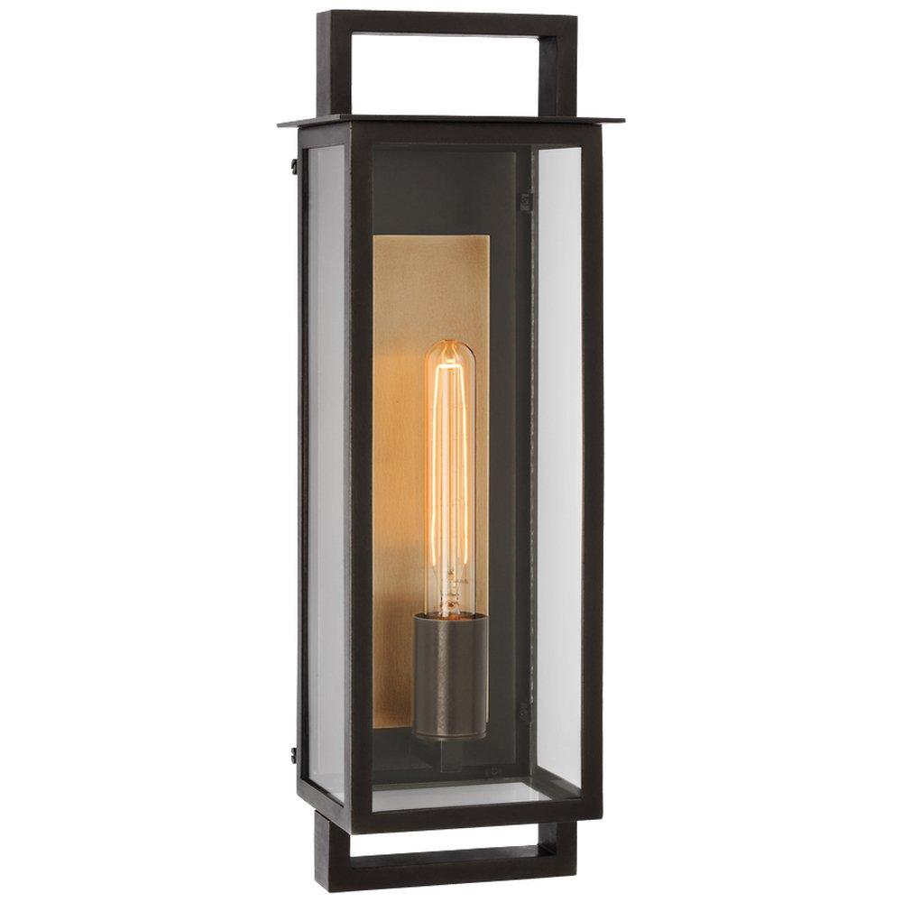 Visual Comfort & Co. Signature Halle 8W 1-Light 19 in. Outdoor Wall Sconce in Aged Iron