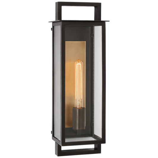 Visual Comfort & Co. Signature Halle 8W 1-Light 19 in. Outdoor Wall Sconce in Aged Iron