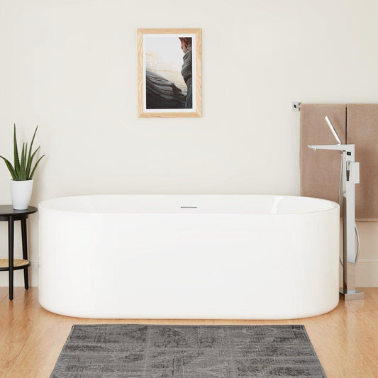 Signature Hardware Conroy 66-3/4 x 31-1/4 in. Freestanding Bathtub with Center Drain in White
