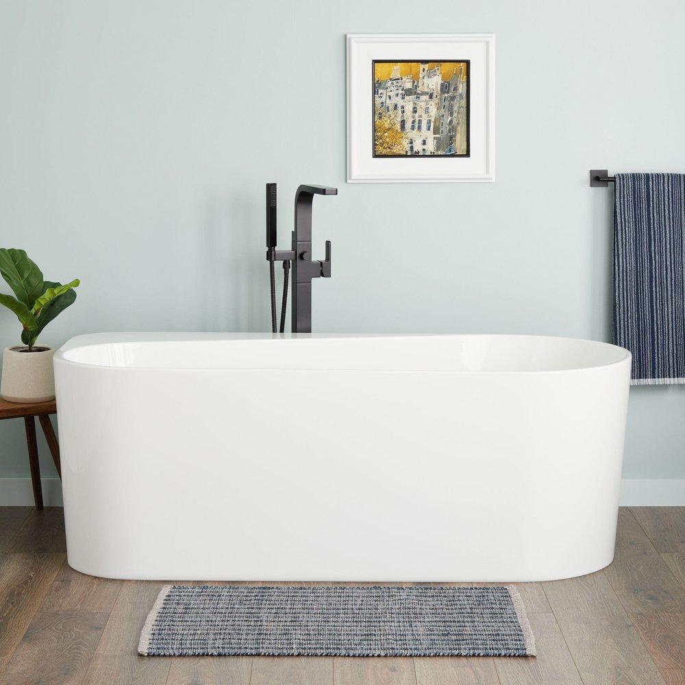 Signature Hardware Dellway 65-3/4 x 30 in. Freestanding Bathtub with Left Drain in White