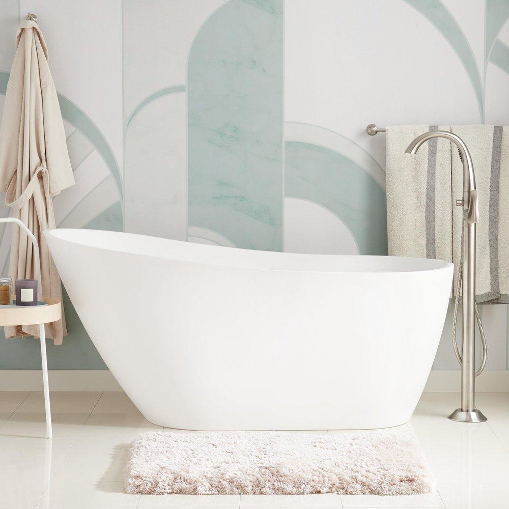 Signature Hardware Sheba 60 in. Freestanding Tub with Integral Drain & Overflow