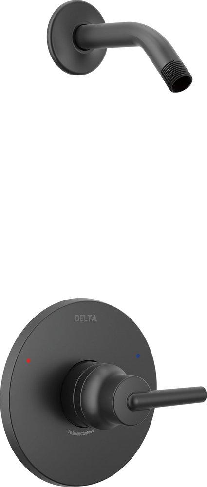 Delta Faucet Modern Single Handle Shower Faucet in Matte Black (Trim Only) (Showerhead Sold Separately)