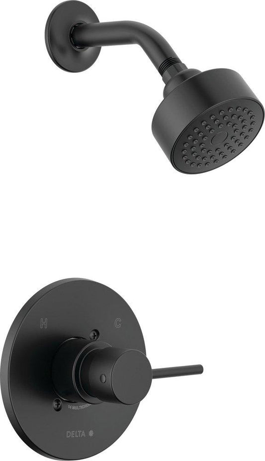 Delta Faucet Modern One Handle Single Function Shower Faucet in Matte Black (Trim Only)