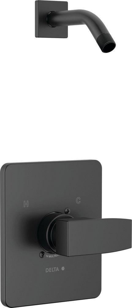 Delta Faucet Modern Single Handle Shower Faucet in Matte Black (Trim Only) (Showerhead Sold Separately)
