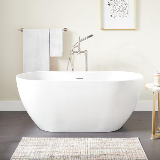 Signature Hardware Hibiscus 67 x 31-1/2 in. Freestanding Bathtub with Center Drain in White