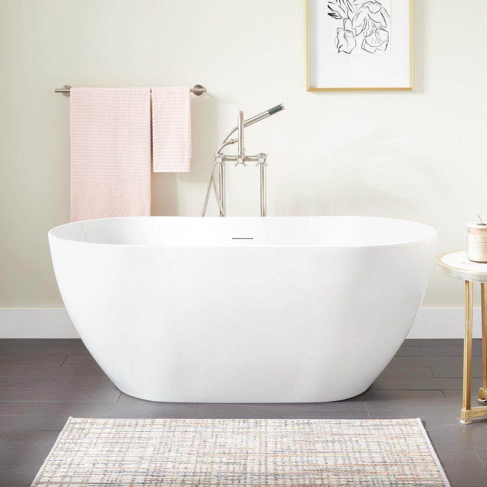 Signature Hardware Hibiscus 67 x 31-1/2 in. Freestanding Bathtub with Center Drain in White