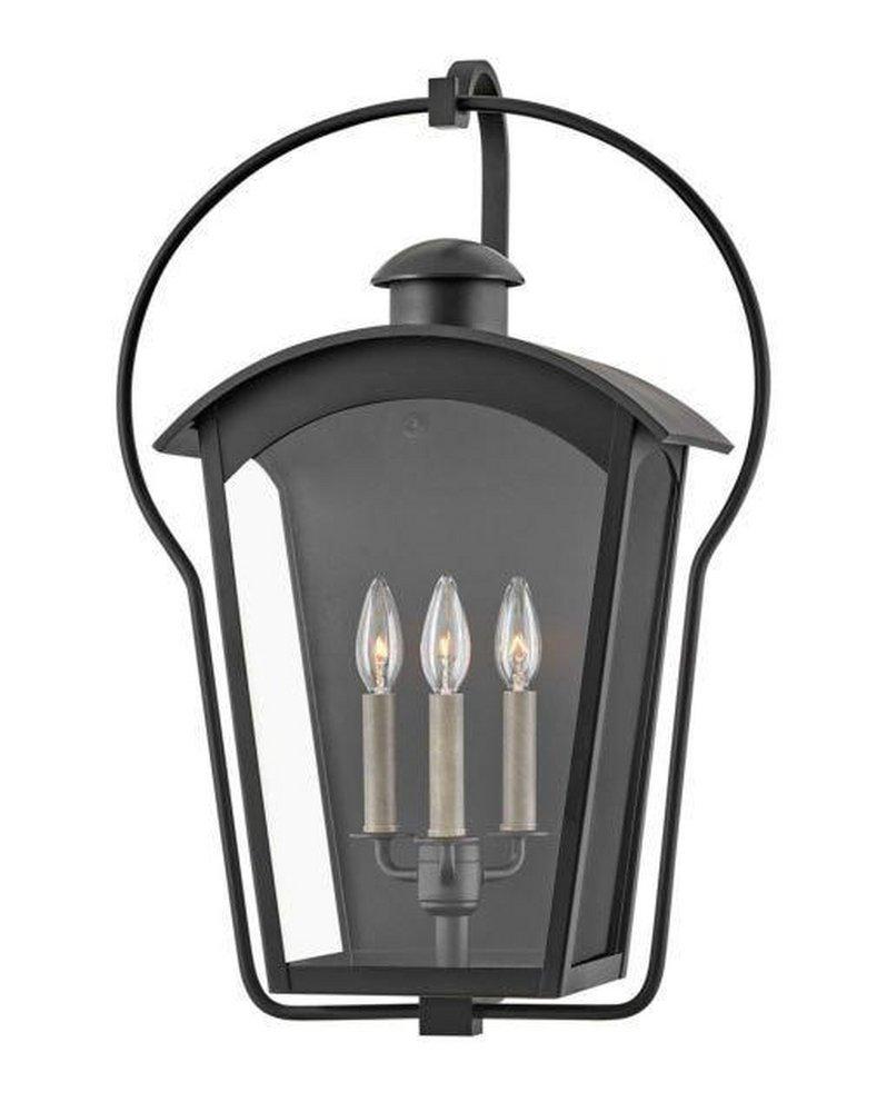 Hinkley Yale 60W 3-Light 25 in. Outdoor Wall Sconce in Black