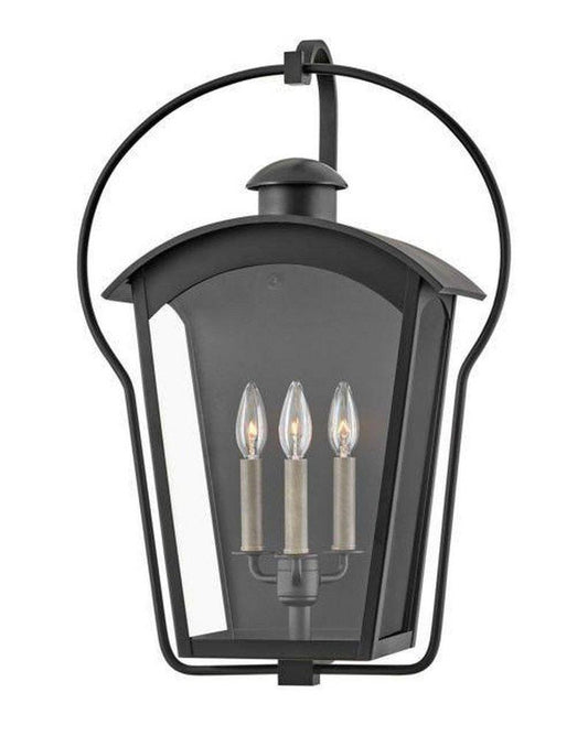 Hinkley Yale 60W 3-Light 25 in. Outdoor Wall Sconce in Black