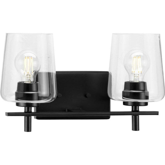 Progress Lighting Calais 60W 2-Light Medium E-26 Vanity Fixture in Matte Black