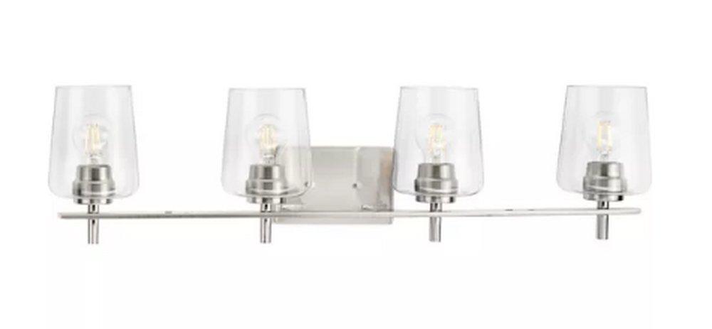 Progress Lighting Calais 240W 4-Light Medium E-26 Vanity Fixture in Brushed Nickel