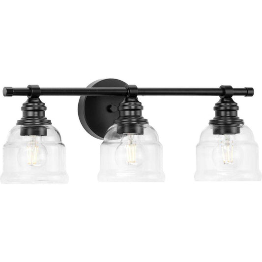 Progress Lighting Ambrose 60W 3-Light Medium E-26 Vanity Fixture in Matte Black