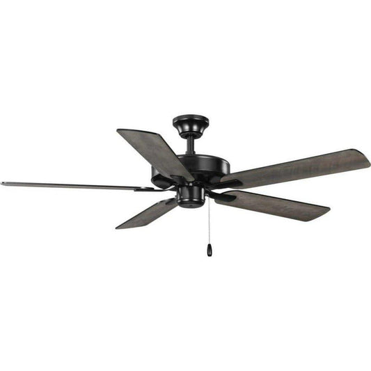Progress Lighting AirPro Builder 52 in. 5-Blade Indoor AC Motor Transitional Ceiling Fan in Matte Black