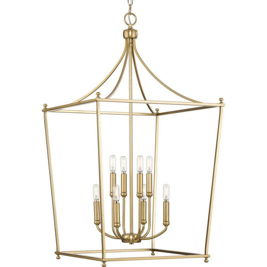 Progress Lighting Parkhurst 60W 8-Light 2-Tier Incandescent Chandelier in Brushed Bronze