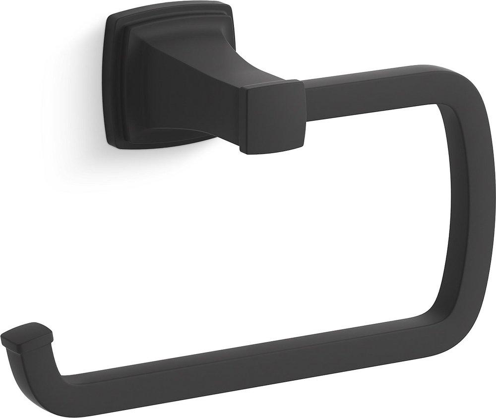 KOHLER Riff® Rectangular Open Towel Ring in Matte Black