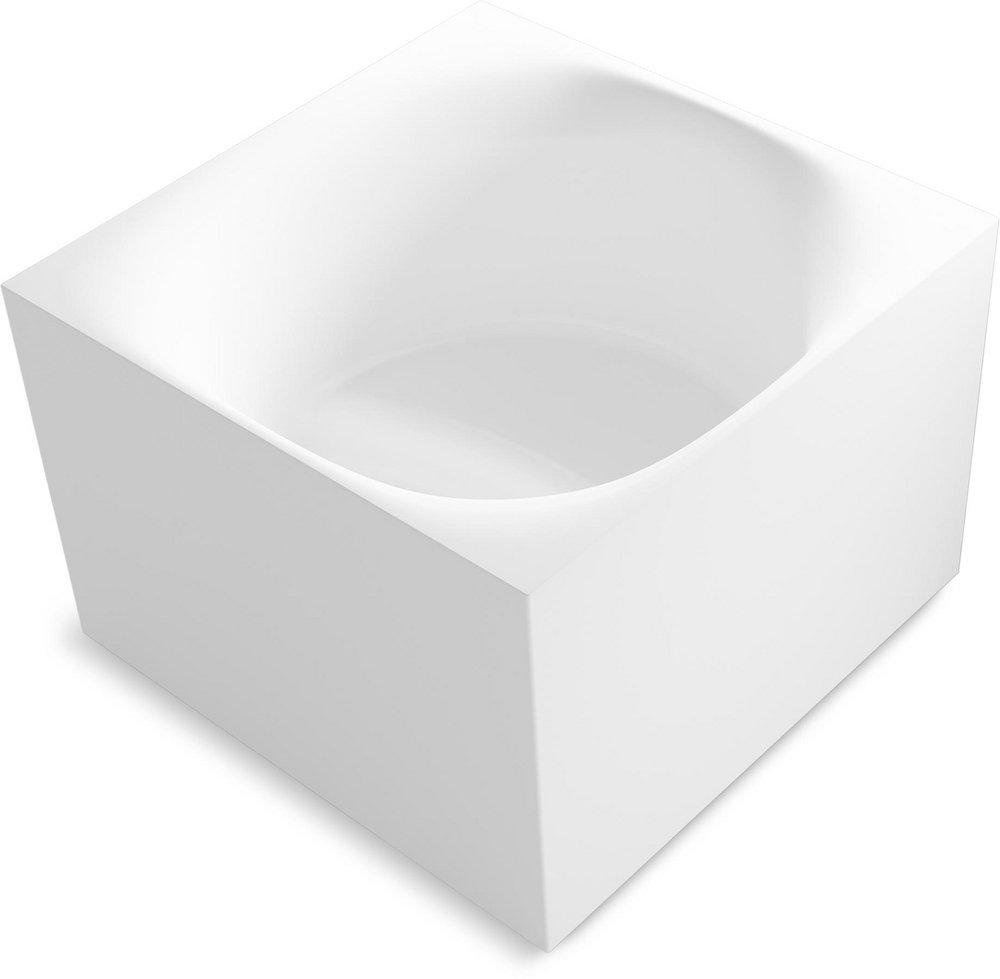 KOHLER Stillness™ Soak 46 x 46 in. Freestanding Bathtub Center Drain in Honed White