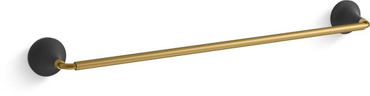 KOHLER Tone™ 24 in. Towel Bar in Matte Black/Moderne Brass