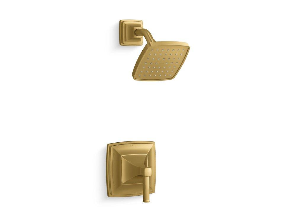 KOHLER Riff™ One Handle Single Function Shower Faucet in Vibrant® Brushed Moderne Brass (Trim Only)