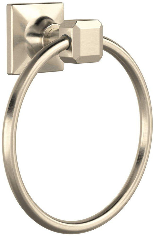 ROHL® Apothecary™ Square Closed Towel Ring in Satin Nickel