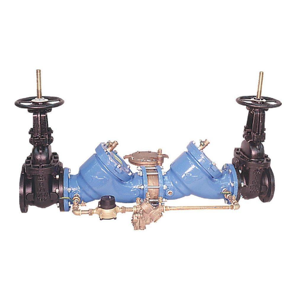 4 in. Cast Iron Reduced Pressure Detector Assembly with OS&Y Gate Valves, Water Meter and Flood Sensor