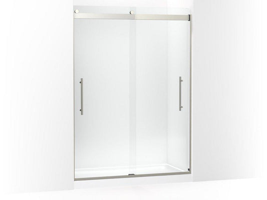 KOHLER Levity® 81-5/8 x 59-5/8 in. Frameless Sliding 17 in. Shower Door in Anodized Brushed Nickel